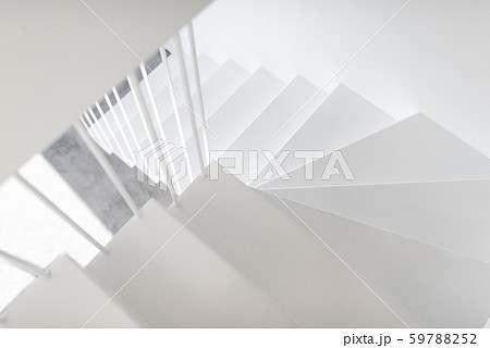 Minimalistic metal staircase painted in white 59788252