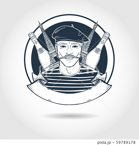 Hand drawn sketch french man 59789178