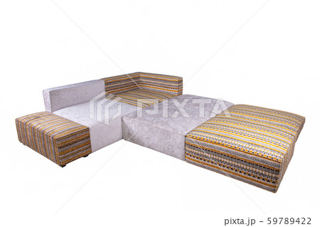 Angular sofa spread in sleeping place multicolored 59789422