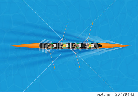 Four Racing shell with mixed paddlers Four Racing shell with mixed paddlers 59789443