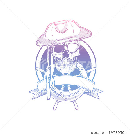 Hand drawn sketch pirate skull 59789504