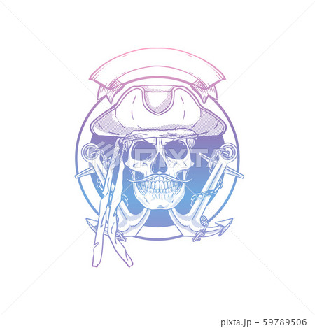 Hand drawn sketch pirate skull 59789506