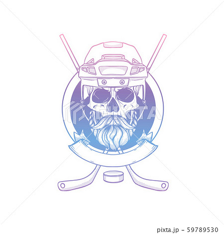 Hand drawn sketch hockey player skull Hand drawn sketch hockey player skull 59789530