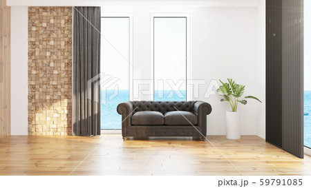 Modern design living room interior with beautiful view . 3D rendering Modern design living room interior with beautiful view . 3D rendering 59791085