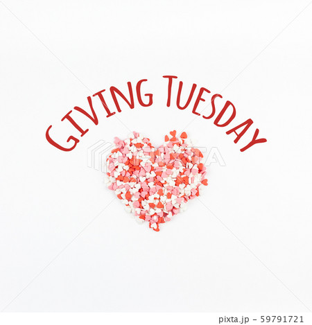 Giving Tuesday concept with red heart on white Giving Tuesday concept with red heart on white 59791721
