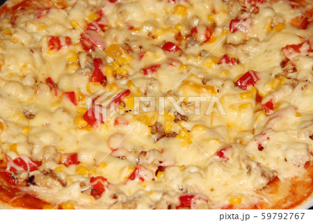 Fresh appetizing pizza with delicious ingredients 59792767