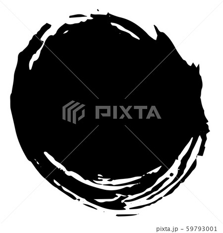 Vector Abstract black brush circle. Black and white engraved ink art. Isolated ink brush stroke 59793001