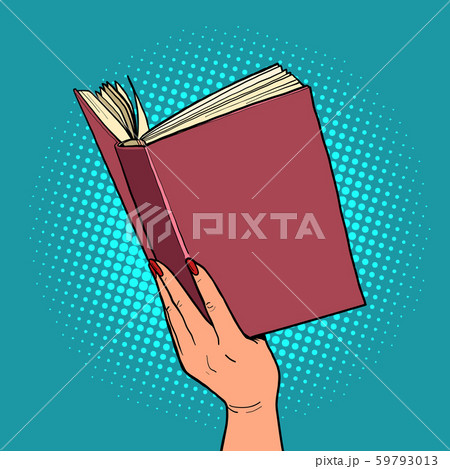 book in a female hand. reading and literature 59793013
