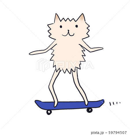 犬のスケボー ペットスポーツ 運動 のイラスト素材