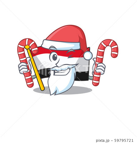 Santa bring candy cartoon flag yemen in with mascot Santa bring candy cartoon flag yemen in with mascot 59795721