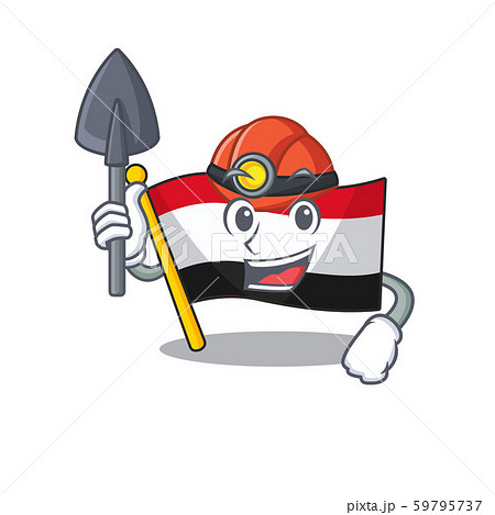Mascot flag yemen with in miner character Mascot flag yemen with in miner character 59795737