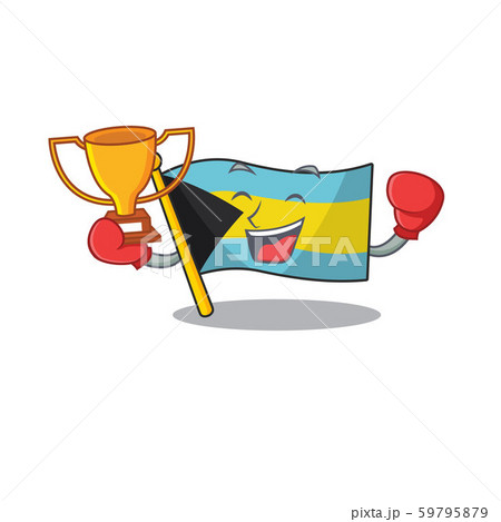Mascot flag bahamas with in boxing winner character Mascot flag bahamas with in boxing winner character 59795879