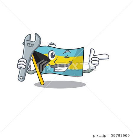 Mascot flag bahamas with in mechanic character 59795909