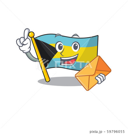 Cartoon flag bahamas isolated in happy bring envelope Cartoon flag bahamas isolated in happy bring envelope 59796055