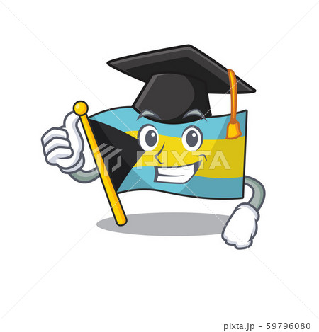 Cartoon flag bahamas isolated in happy graduation hat Cartoon flag bahamas isolated in happy graduation hat 59796080