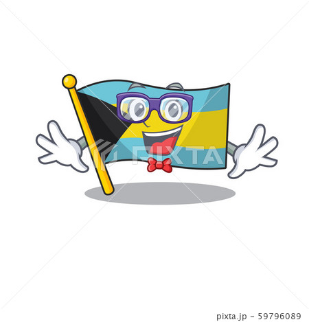 Cartoon flag bahamas isolated in happy geek 59796089