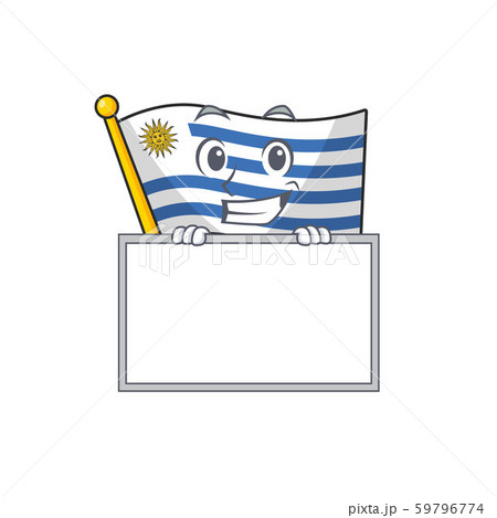 Grinning with board cartoon flag uruguay in with mascot Grinning with board cartoon flag uruguay in with mascot 59796774