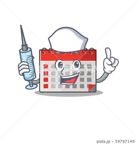 Character calendar isolated with in cartoon nurse Character calendar isolated with in cartoon nurse 59797149