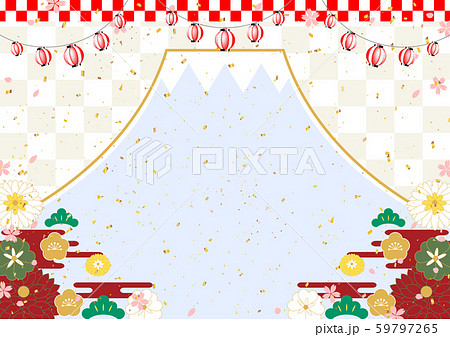 お正月 富士 市松模様 背景 お正月 富士 市松模様 背景 59797265