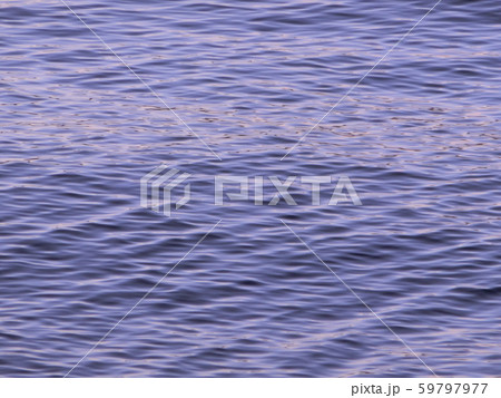 壁紙素材 美しい海の波模様 夕日を浴びて薄紫色 駿河湾の写真素材