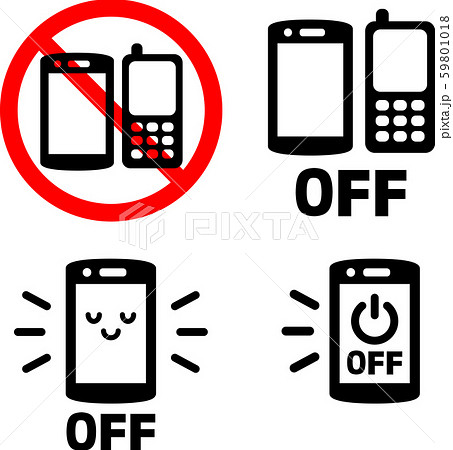 スマートフォン 携帯電話電源オフのマークのイラスト素材 59801018 Pixta