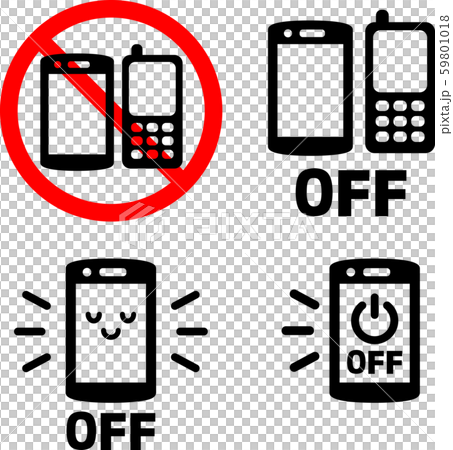 Smartphone, mobile phone power off mark 59801018
