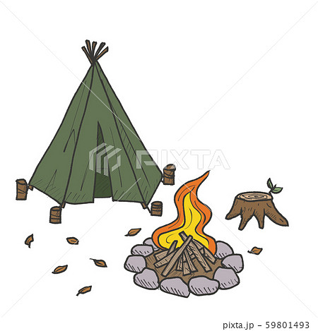 キャンプ 素材のイラスト素材