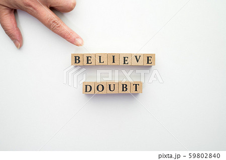 イメージ　信じる　疑う　ビリーブ　ダウト 59802840