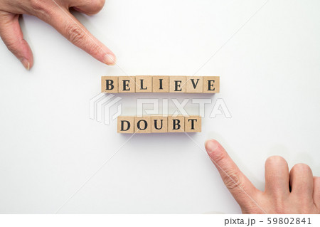 イメージ　信じる　疑う　ビリーブ　ダウト 59802841