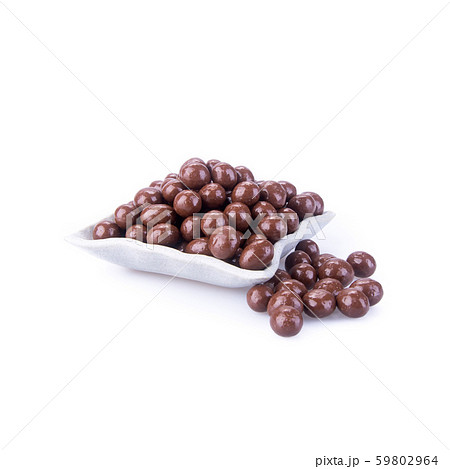Chocolate ball or chocolate balls in plate on Chocolate ball or chocolate balls in plate on 59802964
