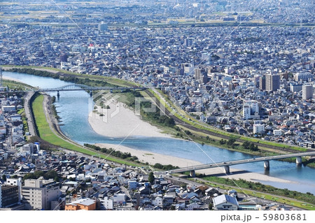 岐阜市長良川以北風景 59803681