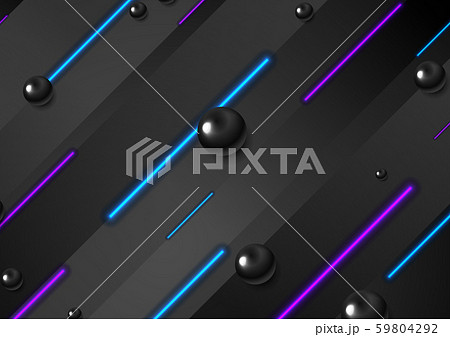 Retro tech background with laser neon lines and 59804292