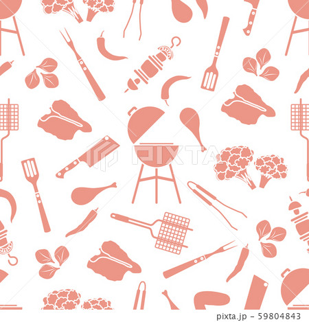 Seamless pattern Grill, barbecue tools, food BBQ 59804843