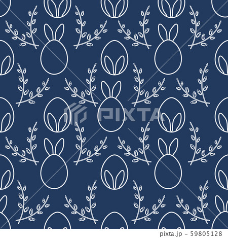 Seamless pattern Easter Bunny ears, eggs, willow. Seamless pattern Easter Bunny ears, eggs, willow. 59805128