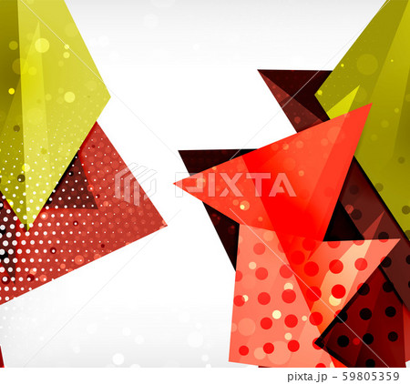 Modern origami card. Modern origami design element. Color geometric pattern. Abstract low-poly 59805359