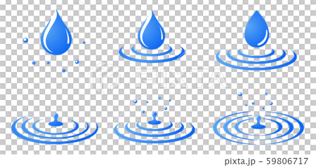 Water drop and ripple icon set 59806717