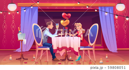 man woman couple romantic dinner in restaurant 59808051