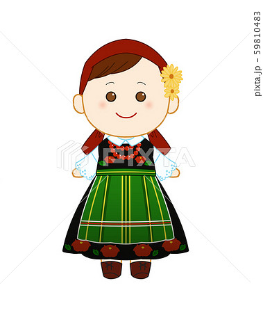 ポーランドの民族衣装 ウォヴィッチのイラスト素材