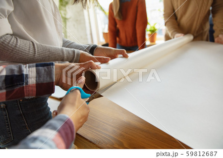 Young people discussing about women rights and equality at the office 59812687