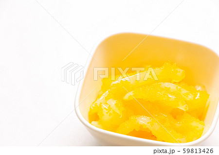 いかと魚卵の和え物 いわゆる いか黄金 白バック の写真素材