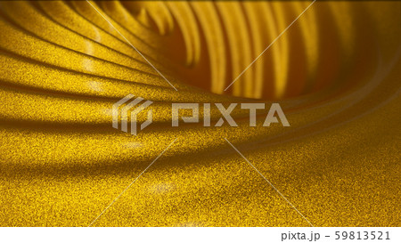 Melted golden wavy substance with small flakes 59813521