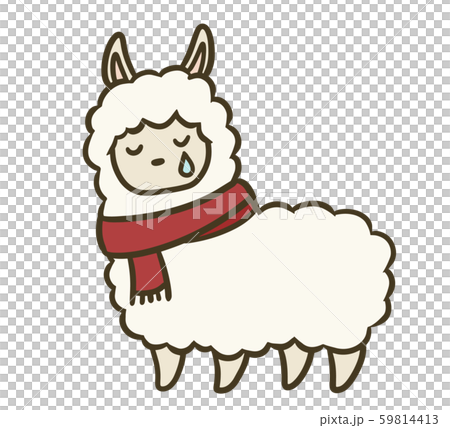 簡單的羊駝(哭泣的臉)的插圖 簡單的羊駝(哭泣的臉)的插圖 59814413