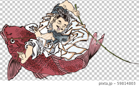 浮世絵 七福神 その3のイラスト素材