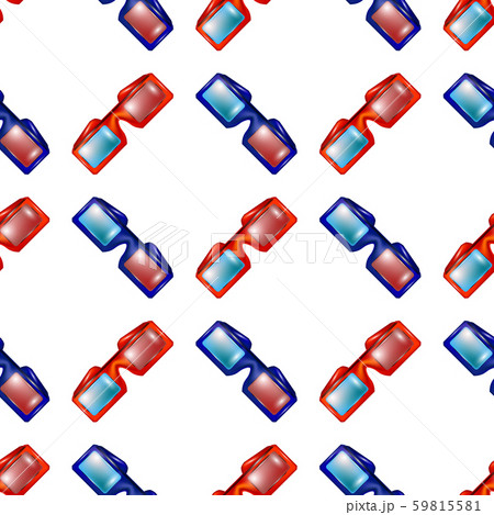 Colorful Stereo Glasses Seamless Pattern Isolated on White Backround Colorful Stereo Glasses Seamless Pattern Isolated on White Backround 59815581