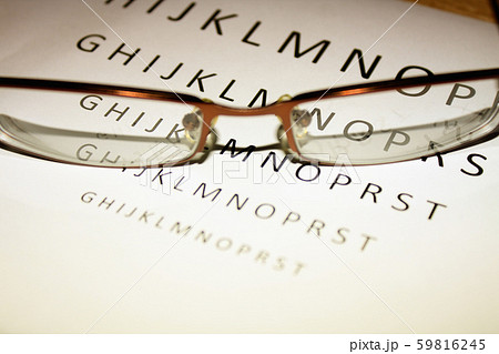 Glasses in the back of eye test 59816245