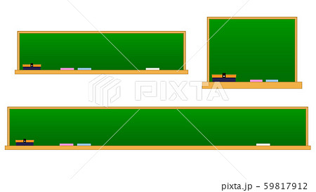 緑色の黒板のテロップベースのイラスト素材