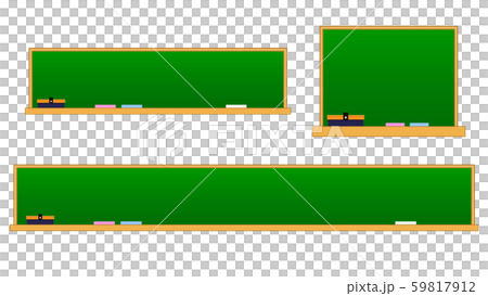 緑色の黒板のテロップベースのイラスト素材