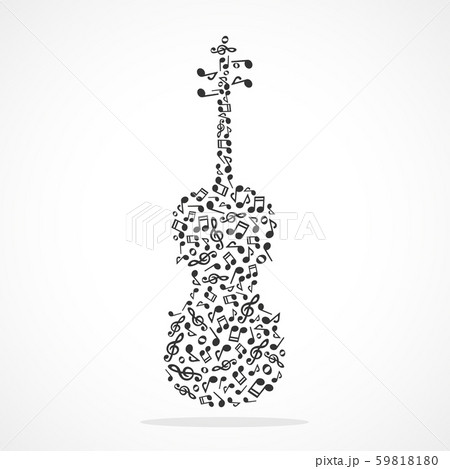 Music notes forming a violin Music notes forming a violin 59818180