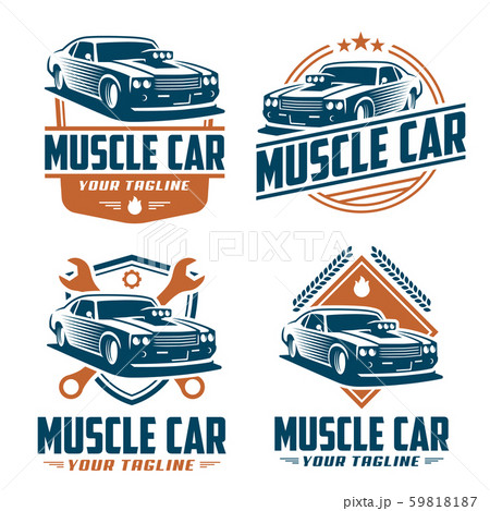 Muscle car logo, retro logo style, vintage logo 59818187