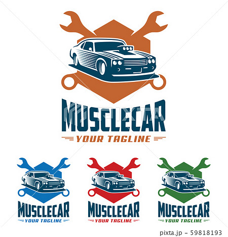 Muscle car logo, retro logo style, vintage logo 59818193